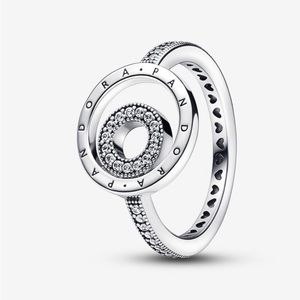Signature Logo Circles Pandora Pavé Ring Size 8